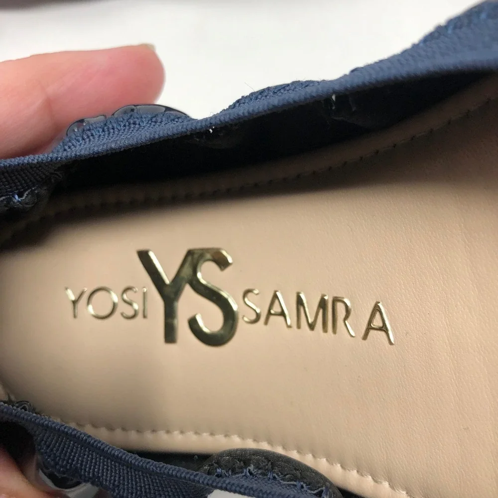 Yosi Samra‎ Ballet Flats Girls 3Y Kids Navy Patent Miss Samra Foldable Shoes